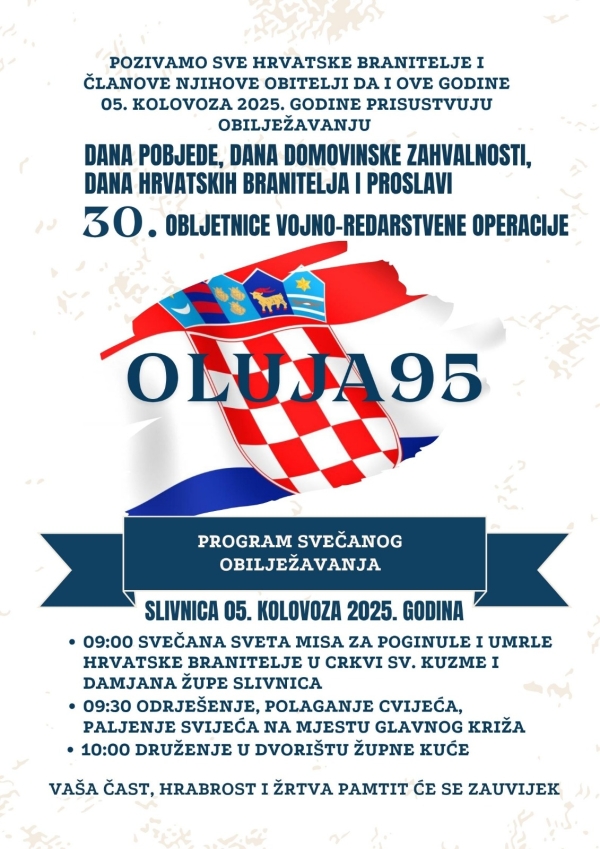 30. Obljetnica vojno-redarsvtvene operacija Oluja 95